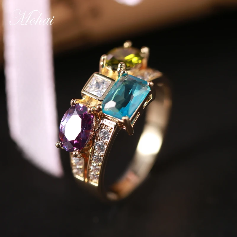 Кольцо с цирконием золотого цвета бесплатная доставка | Украшения и аксессуары