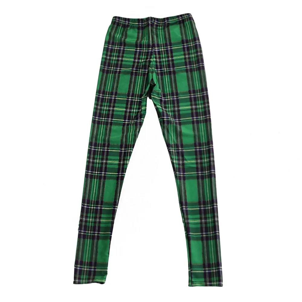 Эластичные повседневные штаны женские леггинсы с 3D Цифровым принтом в зеленую