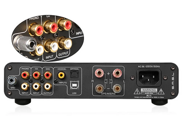 Цифровой декодер SMSL A6 50Wx2 HIFI аудио DSD512 усилитель AK4452 оптический/коаксиальный/XMOS/USB
