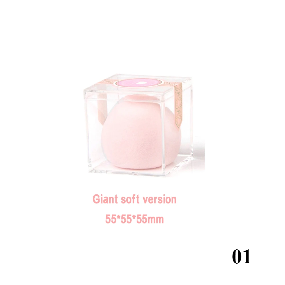 01 Soft with box Новинка Вишневый Персик Мягкая губка пуховка основа Косметическая пуховка влажное/сухое использование красота макияж мягкие яйца высокая эластичная пуховка для пудры - Цвет: 01 Soft with box