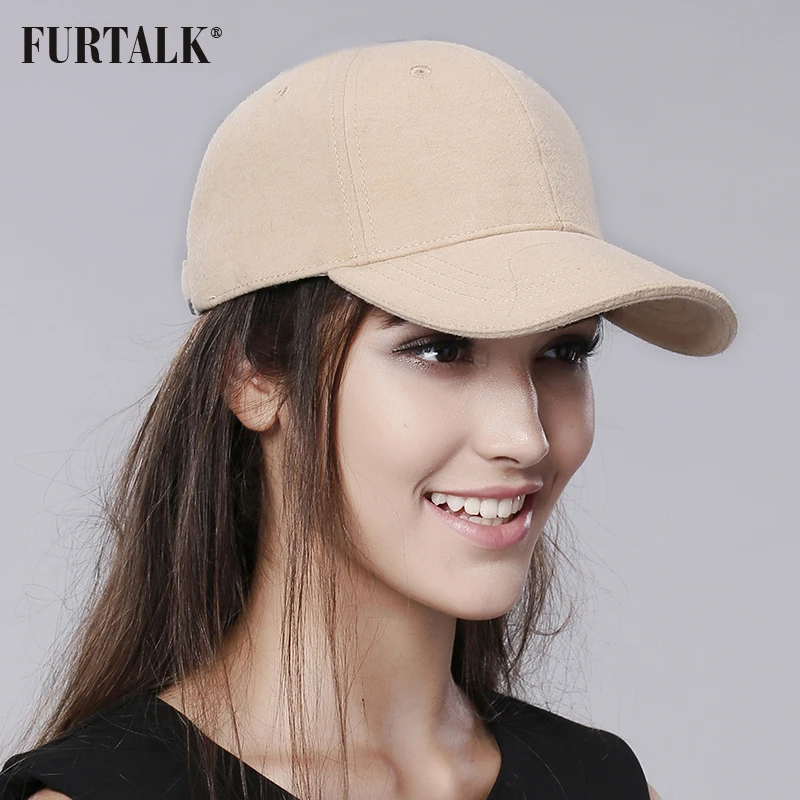 FURTALK шерсть бейсбольные шапки для женщин черные Snapback модные бейсболки мужчин хип