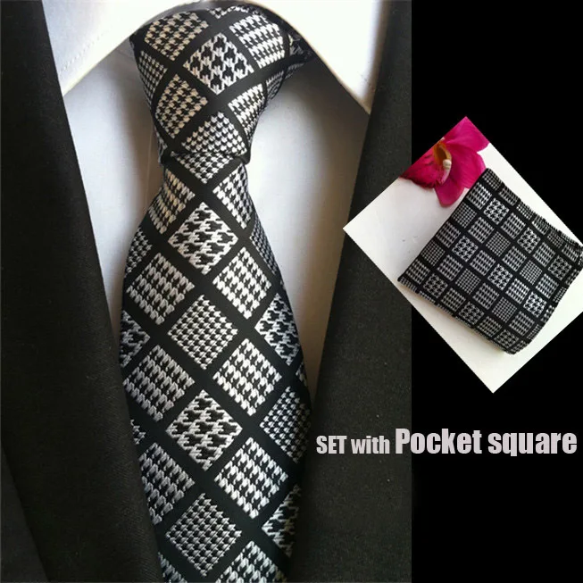 

Модный плетеный галстук 8 см, Официальный галстук, подходит к платью, рубашка черного цвета с шашками