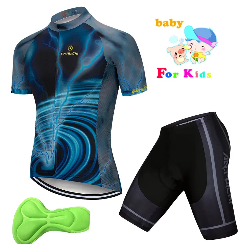 Летние комплекты из джерси с короткими рукавами для велоспорта Roupa Ciclismo Maillot трикотажный комплект для велоспорта mtb Sport Kids Pro, детская одежда - Цвет: set 1