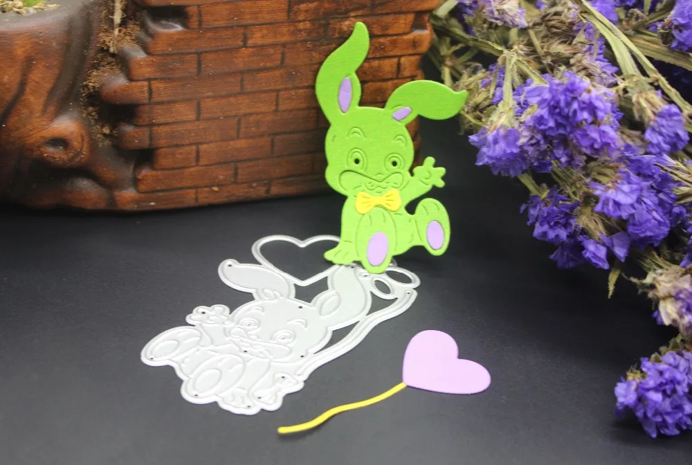 Милые сердцу кролик металлический Штанцевые формы для Скрапбукинг Трафареты DIY