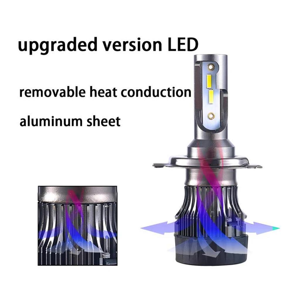 Автомобильные светодиодные фары Castaleca K8 H7 LED H4 H1 H11 H8 HB4 H3 HB3 72 Вт 6000 лм K автостайлинг