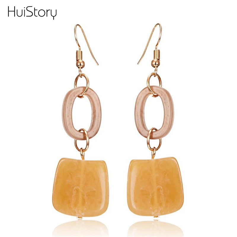 HUISTORY Earrings Fashion Jewelry Cute Statement Acrylic Fruit Color For Women Party Gift | Украшения и аксессуары