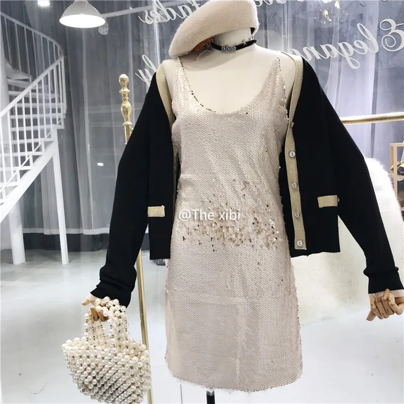 ALPHALMODA однобортный женский вязаный жакет с v-образным вырезом и длинными рукавами в золотую полоску с искусственным карманом женские изящные кардиганы