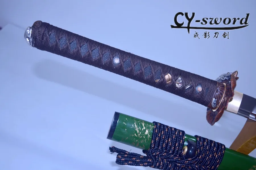 Тема с листьями лотоса Ручная ковка закалочная сталь 9260 японская катана Самурай