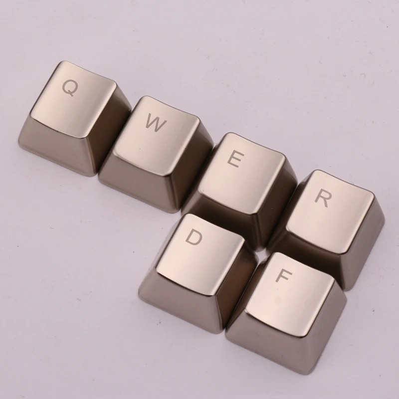 Металлические клавиши на клавиатуру Серебряный QWERDF ключей ключ для Cherry MX