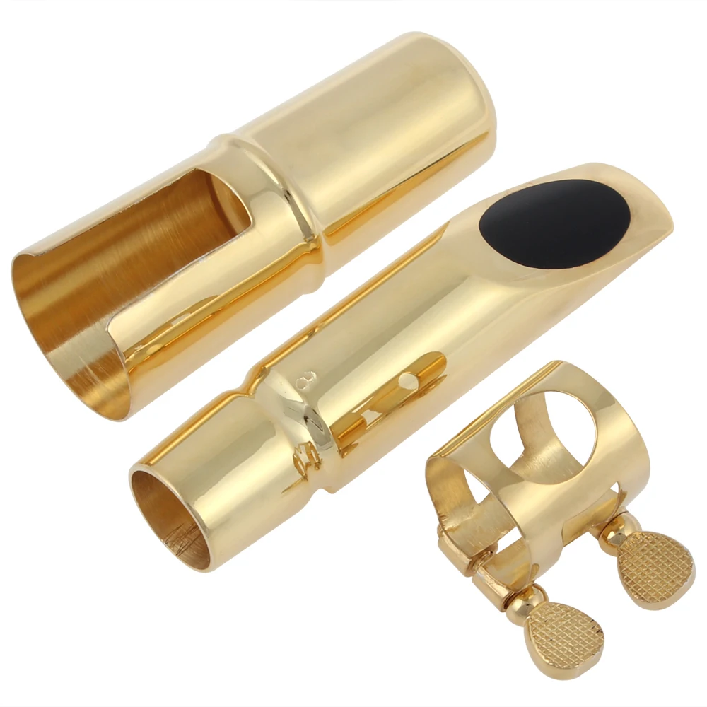 

Professional Gold Plated Metal Saxophone Mouthpiece 8 for Jazz Alto + Mouthpiec Pads Cushion Sax Saxophone Parts Accessories