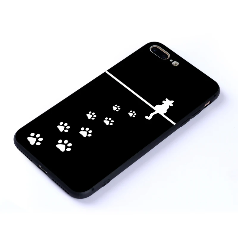 Lemooc Животные чехол для телефона iPhone 7 8 плюс мягкая TPU + PC Lonely Cat Чехол IPhone X |