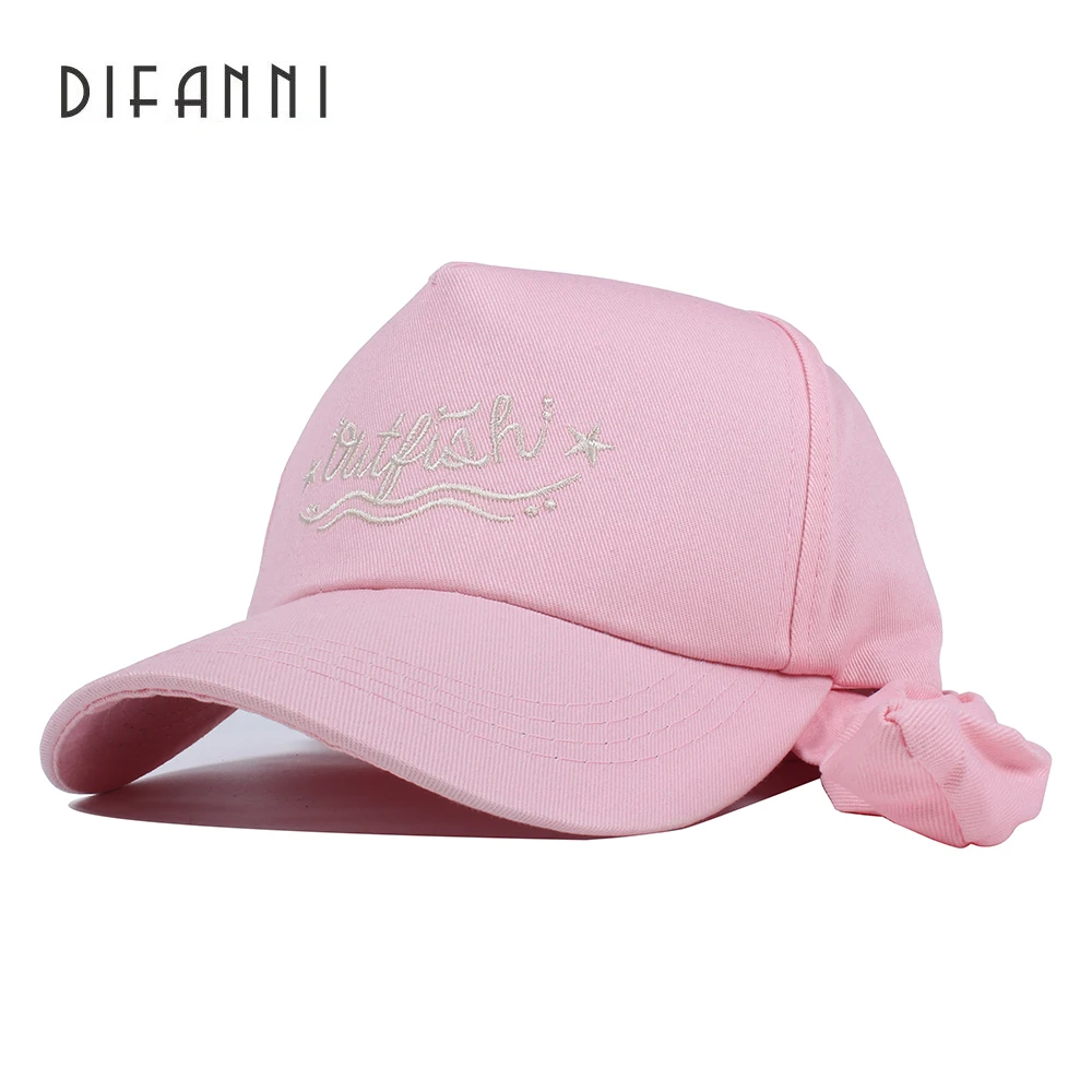 

Difanni New Snapback Hats Autumn Summer Caps Letters Men Women Baseball Cap Long Straps Bow Sunblock Beisbol Casquette Caps