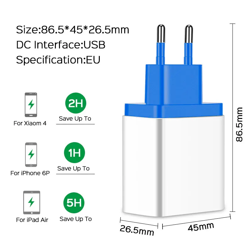 USB Charger quick charge 3.0 QC3.0 Fast Charging Adapter For iPhone Samsung Xiaomi Mobile Phone EU Plug Wall | Мобильные телефоны и