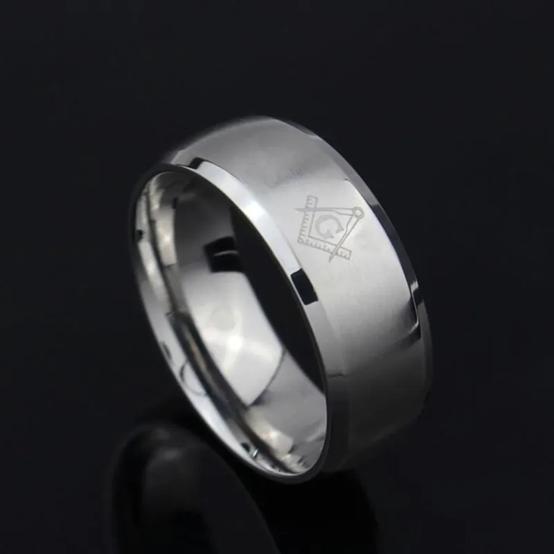 Винтажное кольцо из титановой стали с масонской иконой, золотого цвета, мужская модная масонская ювелирная бижутерия, мужские украшения, золото.