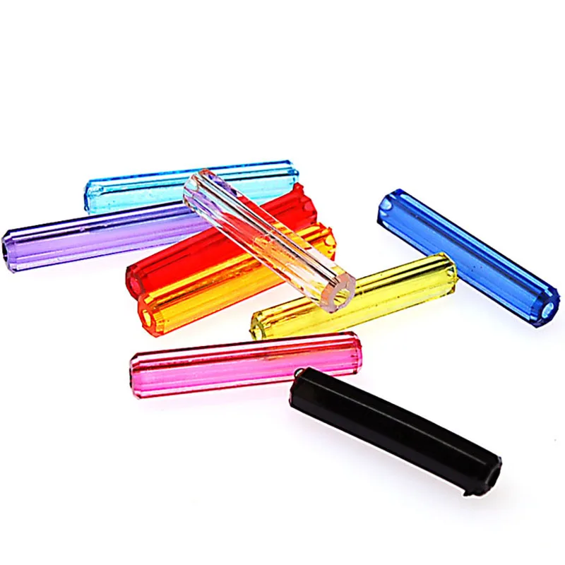 Прозрачная акриловая труба широкие бусины 24x5 мм граненые трубчатые ПЛАСТИКОВЫЕ