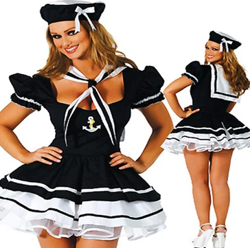 

Uniform temptation Fashion puff Black tutu Navy equipment AF248