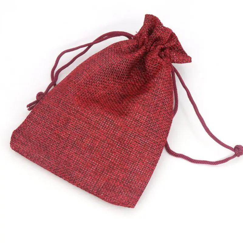 Dark Red 5 шт./лот мешочки для ювелирных изделий, Подарочный пакет и упаковочные тканевые мешочки на шнурке для ювелирных изделий, для свадьбы, помолвки, DIY аксессуары - Цвет: Dark Red