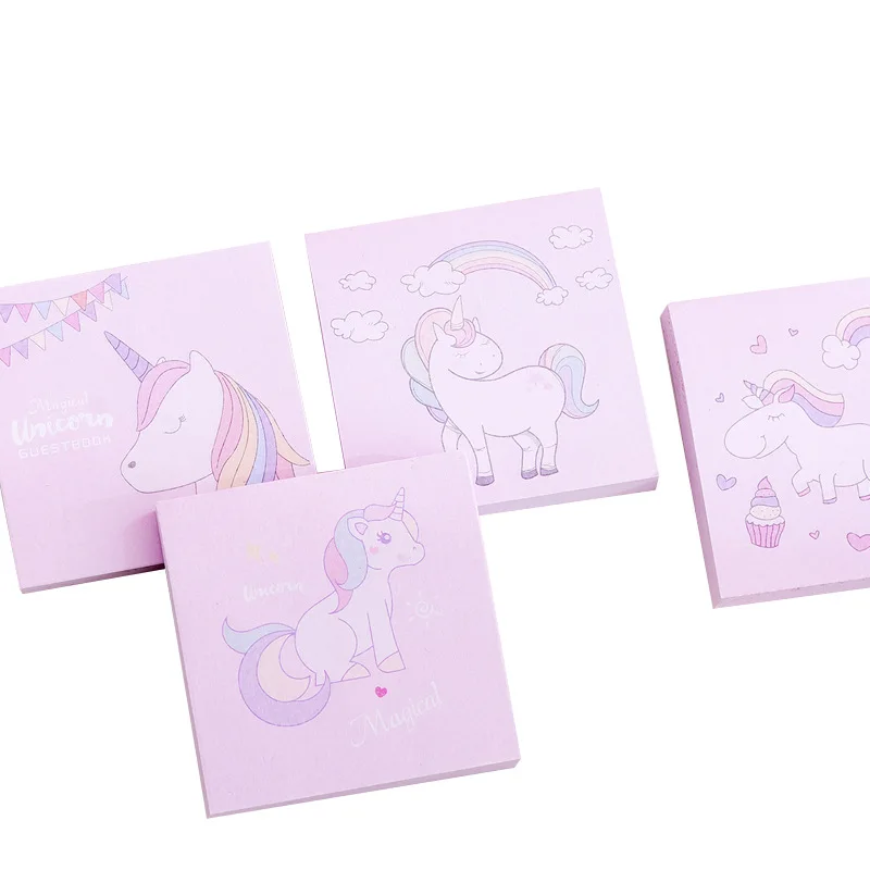 

24 pcs/lot Rainbow Unicorn Square Memo Pad Sticky Notes Memo Notebook Stationery Papelaria Escolar School Supplies