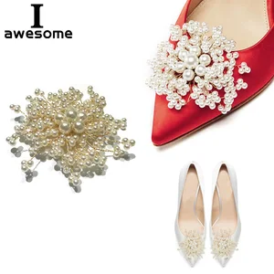 Украшения для свадебной вечеринки, сделай сам, бусины, жемчуг, высокий каблук, сандалии, ботинки, плоская подошва, цветочные украшения