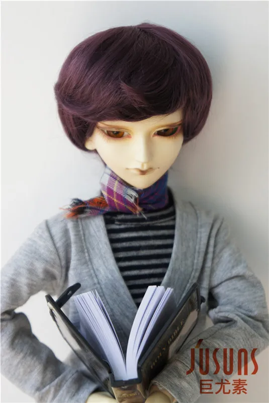 D28053 1/4 MSD BJD парики Enfant мягкий синтетический, мохеровый, для куклы парики 7-8 дюймов кукольные аксессуары - Цвет: Dark Purple SM86