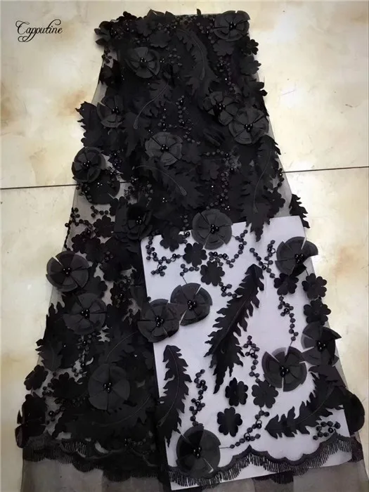 Graceful tulle lace fabric with 3D flower French net beads PNZ522(5yards/lot) many color | Дом и сад
