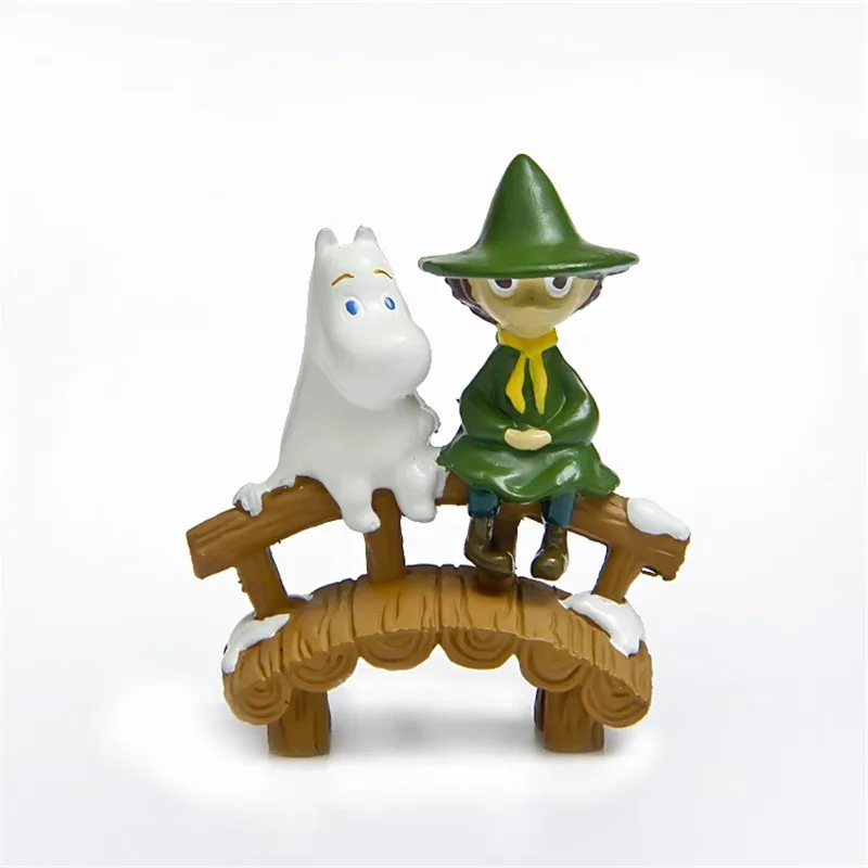 Moomin family Moomin Slican выглядит на снегу на мосту Террариум статуэтки Elefantes De Decoracion Hogar Bonecos