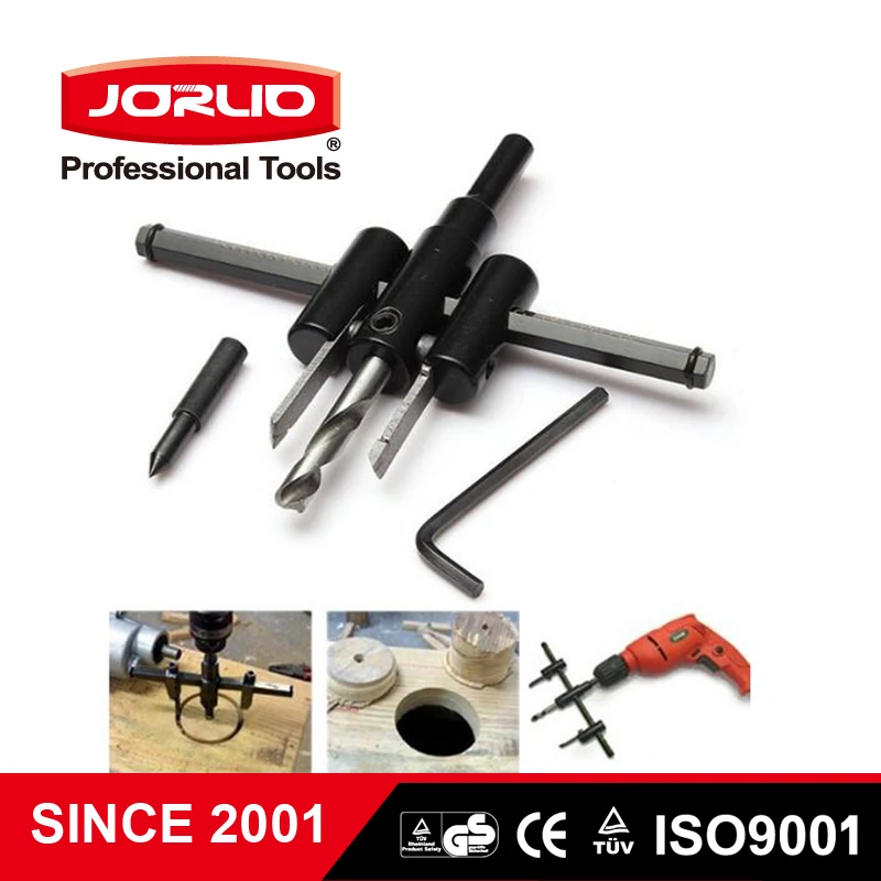 

30 - 120mm Adjustable Metal Wood Drywall Circle Hole Saw Drill Bit Cutter Kit Power Tool Set