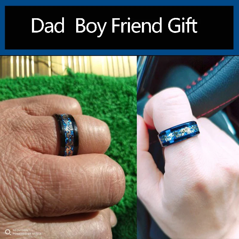 ELSEMODE титановая сталь синий черный мощный дракон углеродное волокно мужские