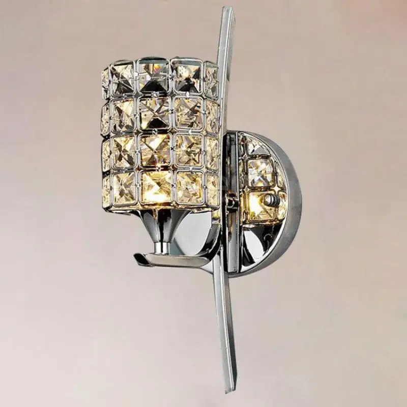 Simple Modern Wall Light Single Head K9 Crystal Lamp Creative Art Bedside Mirror Headlamp Bedroom Lighting | Лампы и освещение