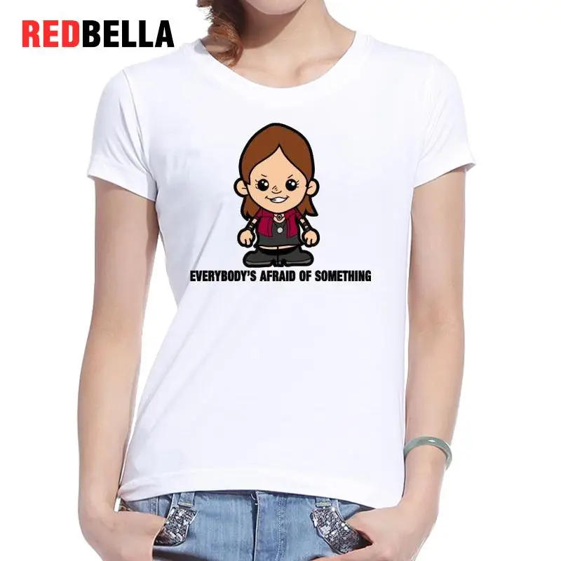 REDBELLA 2017 корейский стиль футболка Femme милая симпатичная девушка с персонажем