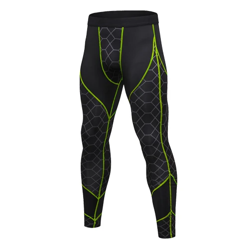 Black green-4070 Новое поступление быстросохнущие мужские спортивные костюмы для фитнеса, беговые костюмы, спортивная одежда, полный тренировочный костюм для мужчин, набор для бега - Цвет: Black green-4070