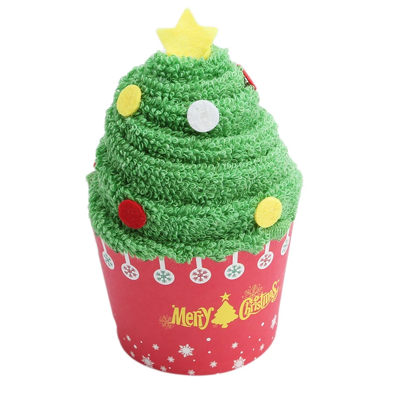 2017 Christmas Creative Cake Towel Gift Washcloth Dishcloth Xmas Cute Presents navidad QW470961 | Дом и сад