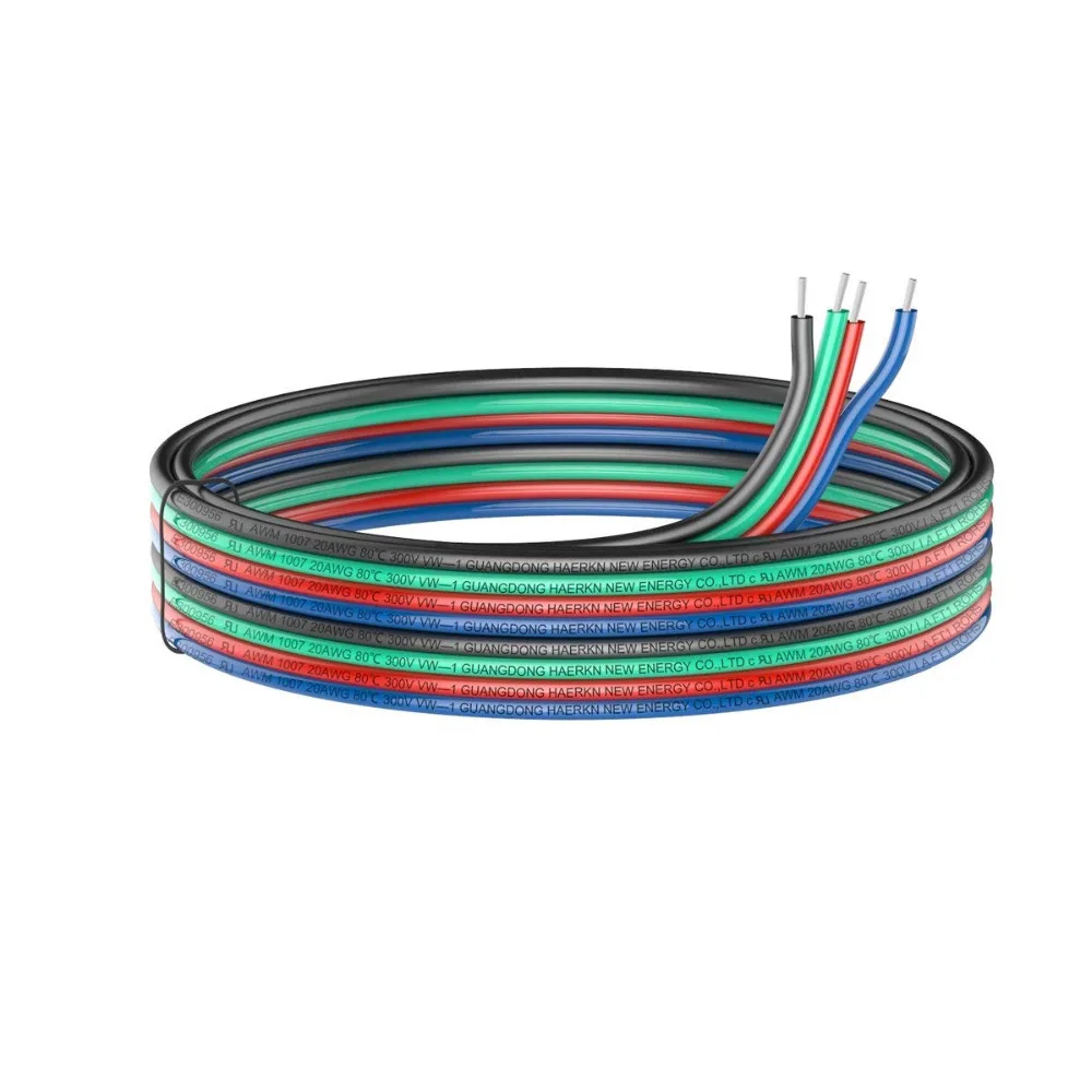 4pin удлинитель провода шнур 20awg электрический провод кабель 4 проводника параллельный провод гибкий UL1007 нити луженая медь