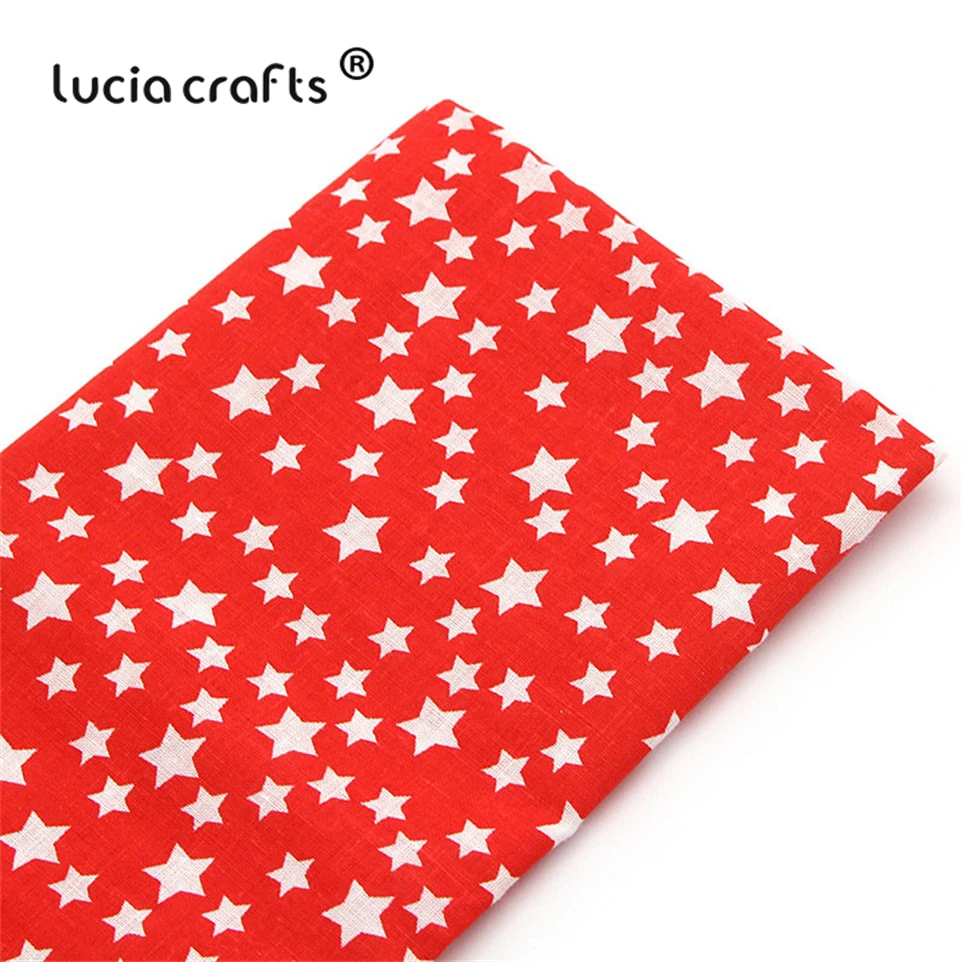 Lucia crafts, 7 шт./лот, 25*25 см, хлопковая ткань с принтом для рукоделия, куклы, ручная работа, шитье, Лоскутная Ткань, текстиль, ткань H0913