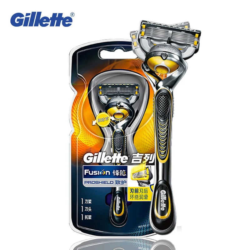 

New Genuine Gillette Fusion Proshield Razors FlexBall Brand Shaving Machine Face Care 1 holder with 1 blades Washable Shavers