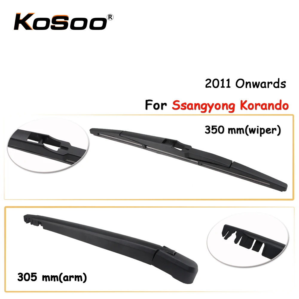 KOSOO Auto Rear Car Wiper Blade For Ssangyong Korando 350mm 2011 Onwards Window Windshield Blades Arm Accessories | Автомобили и