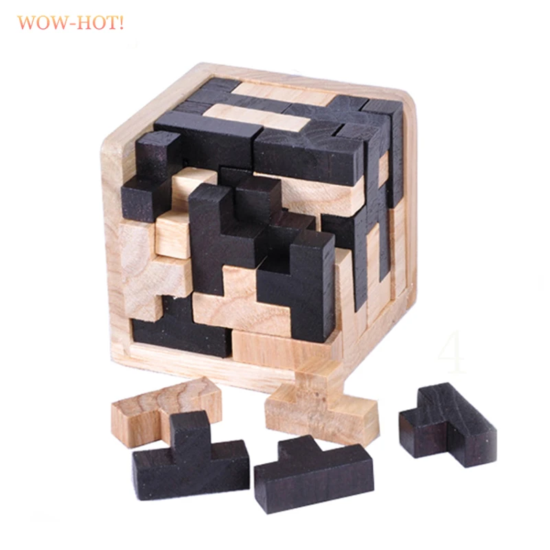 

New Classic IQ Wooden Magic Tetris Puzzle Game for Adults Children Gifts,Lock IQ Mind Brain Teaser Games Educational Toys