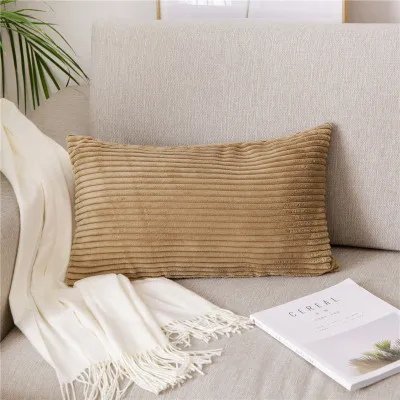 Drop Ship Corduroy Flocking Velvet Cushion Cover Pink Grey Blue Coffee Soft Home Decorative Pillow Cover 30x50cm/40x60cm Lumble - Цвет: H