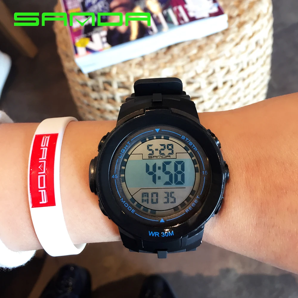 2017 Лидирующий бренд SANDA мужские спортивные часы на открытом воздухе цифровые