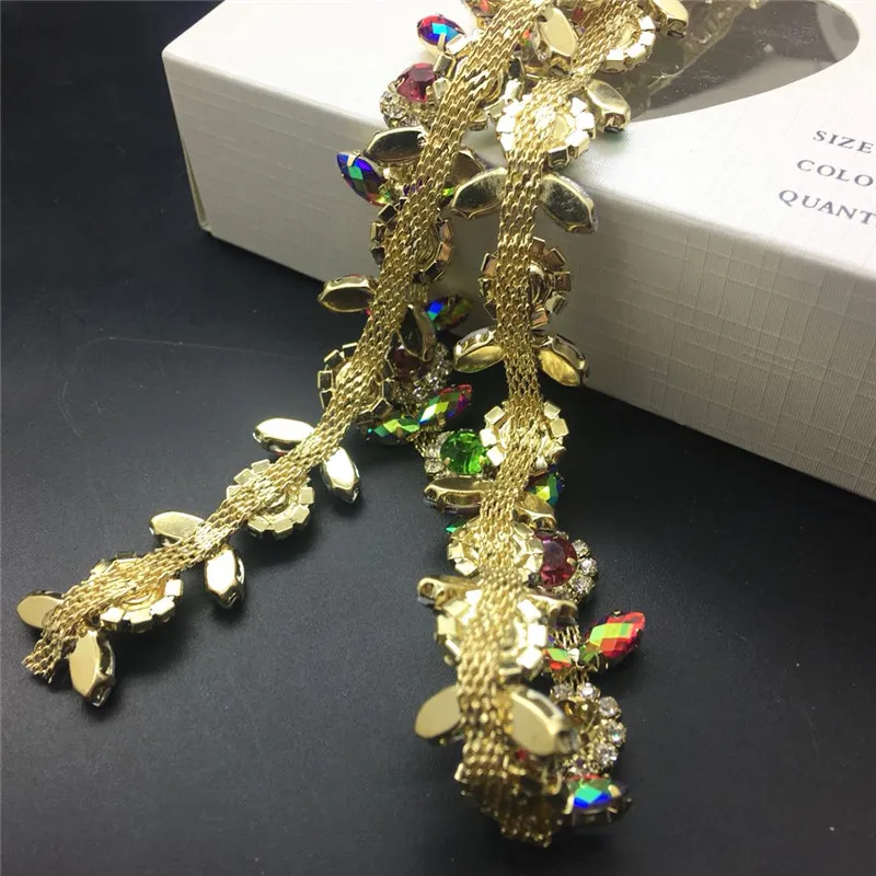 TopStone Подсолнух коготь стразы цепочки применяются к одежде украшения и DIY