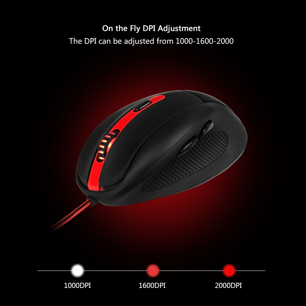 Redragon M605 Smilodon Gaming Mouse 2000DPI 6 Buttons Ergonomic Wired Optical Mice for Notebook PC Laptop Computer Video Game|gaming mouse|6