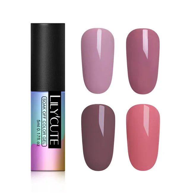 4Pcs Set4 LILYCUTE Блестящий Гель-лак 5 мл стойкий Полупостоянный Маникюр Vernis для ногтей Гель-лак для ногтей - Цвет: 4Pcs Set4