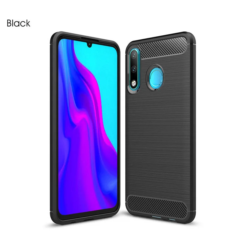 Черный Мягкий силиконовый чехол для huawei P30 Lite P30 P30 Pro Чехол s силиконовый тяжелый противоударный чехол из углеродного волокна для телефона huawei P30 Lite - Цвет: Черный
