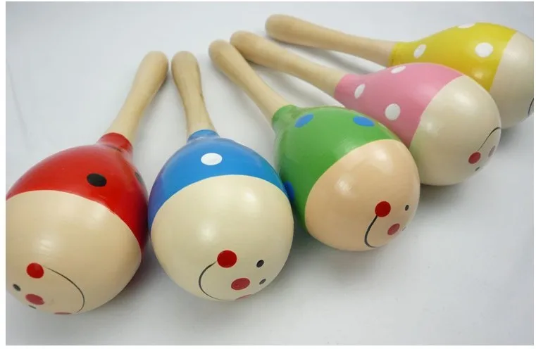 1 шт. красочные деревянные maracas Детские Дети Раннее Образование музыкальный инструмент Погремушка шейкер вечерние детские подарки игрушки Вечерние