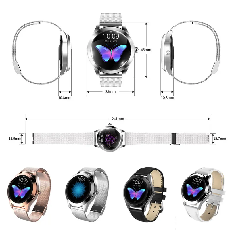 

IP68 Waterproof Smartwatch Heart Rate Monitor KW10 Sport Fitness Smart Watch Fashion Women Bracelet VS KW20 For IOS Android