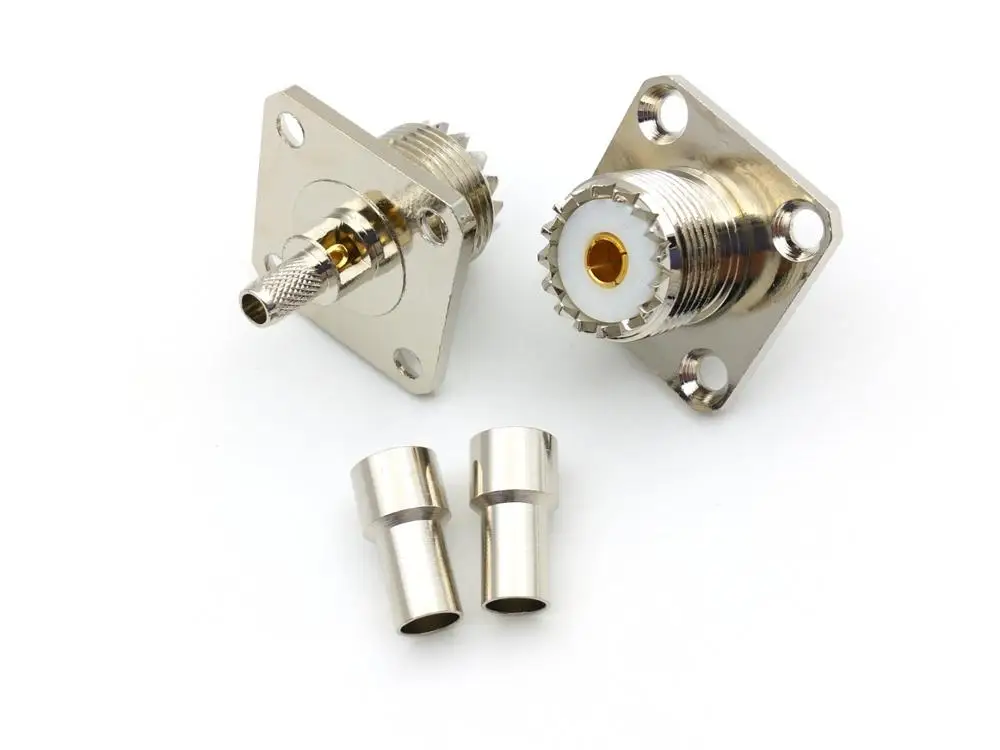 20 шт. UHF SO239 женский 4 отверстия панель RF обжимной адаптер LMR195 RG58 RG400