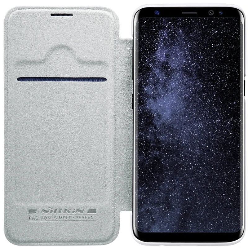 Для samsung Galaxy S8 S8+ кожаный чехол серии Nillkin QIN, роскошный брендовый чехол для samsung S8 Galaxy S8 Plus, кошелек, флип-чехол