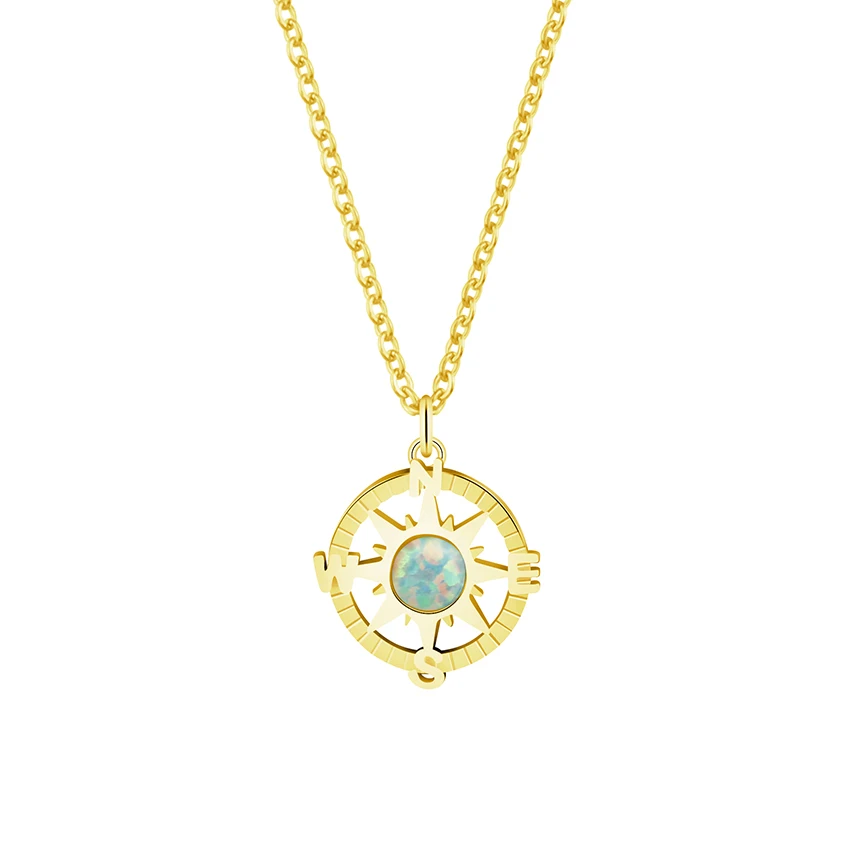 

V Attract 10Pcs Wholesale Compass Minimalist Charms Pendant Necklaces For Women Girls Modern Graduation Christmas Gift
