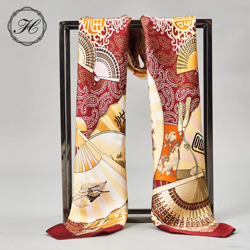 New Arrival Luxury Bandana 100% Silk High Quality Women Hijab Print Scarf Square Shawls Brand Scarves | Аксессуары для одежды
