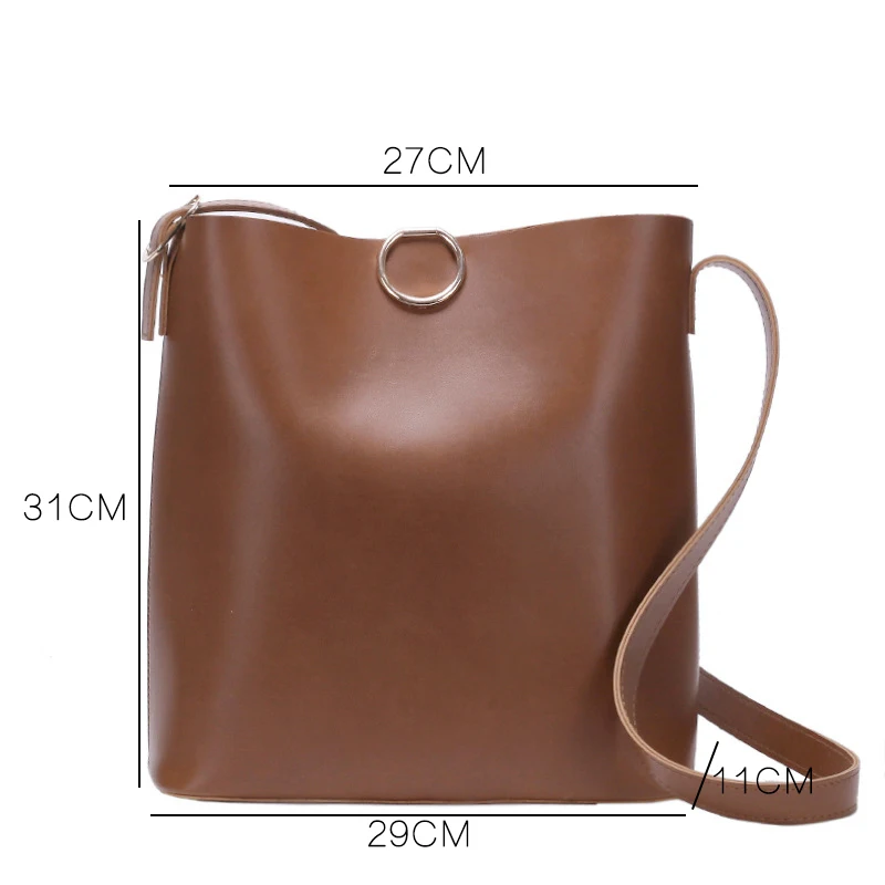 Youda ретро сплошной цвет большой ёмкость дамы композитный ведро сумки корейской